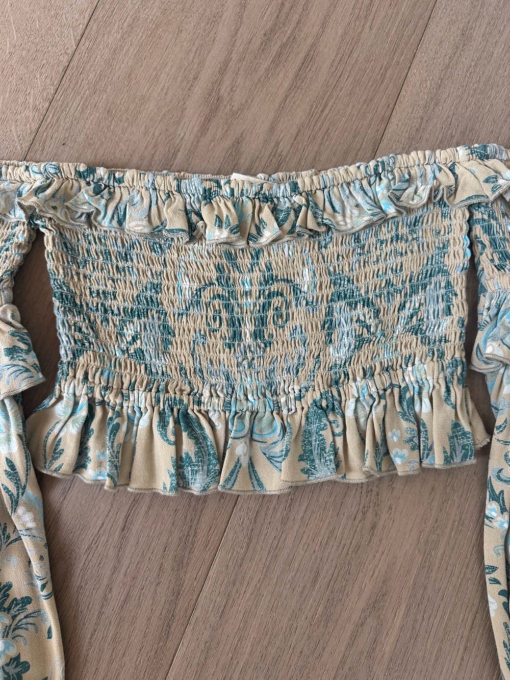 NWT Spell & the Gypsy aurora peasant crop top in Avocado size XS - Picture 10 of 12